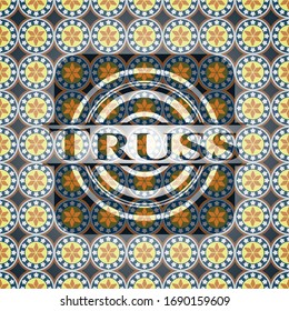 Truss arabic style emblem. Arabesque decoration.