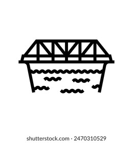 Vector de la línea del puente de truss. símbolo del puente de truss.