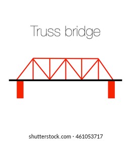 Truss Bridge - Vector Icon 