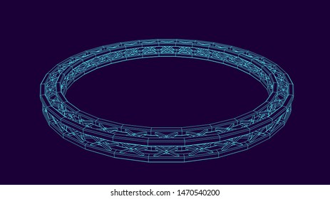 Truss circle. Vector outline illustration.