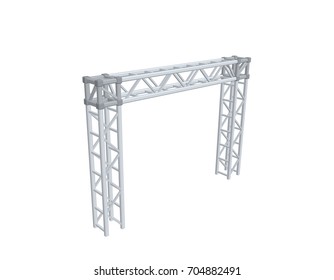 Truss construction. Isolated on white background. 3D Vector illustration.
