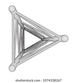 Truss girder element. Wireframe low poly mesh vector illustration.