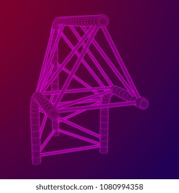 Truss girder element. Wireframe low poly mesh vector illustration.