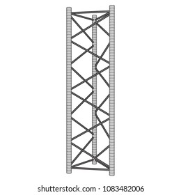 Truss girder element. Wireframe low poly mesh vector illustration.