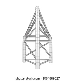 Truss girder element. Wireframe low poly mesh vector illustration.