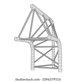 Truss girder element. Wireframe low poly mesh vector illustration.