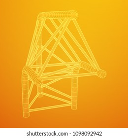 Truss girder element. Wireframe low poly mesh vector illustration.