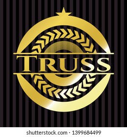 Truss gold shiny emblem. Vector Illustration. Detailed.