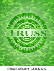 Truss green mosaic emblem. Vector Illustration. Detailed.