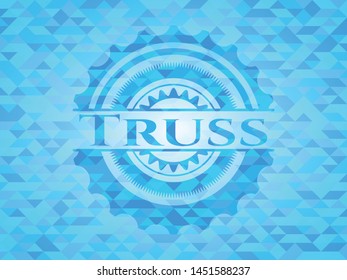 Truss realistic sky blue emblem. Mosaic background