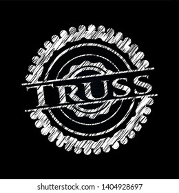 Truss written on a blackboard. Vector Illustration. Detailed.