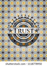 Trust arabesque emblem background. arabic decoration.
