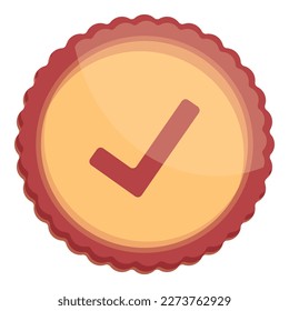 Trust badge icon cartoon vector. Hand shake. Partner belief