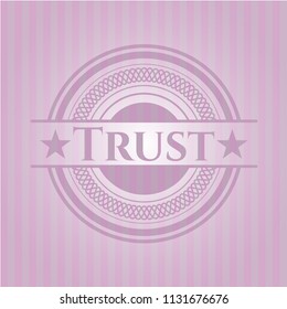 Trust badge with pink background