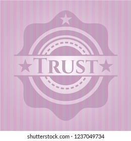 Trust badge with pink background