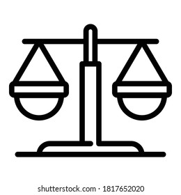 Icono de equilibrio de confianza. Icono de vector de equilibrio de confianza de esquema para diseño web aislado en fondo blanco