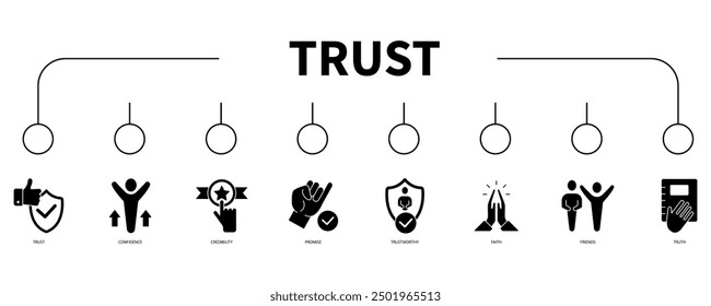 trust banner web icon vector illustration concept