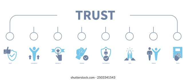 trust banner web icon vector illustration concept
