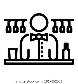 Trust barman icon. Outline trust barman vector icon for web design isolated on white background