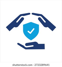 Estilo de ícone azul plano de construção confiável
