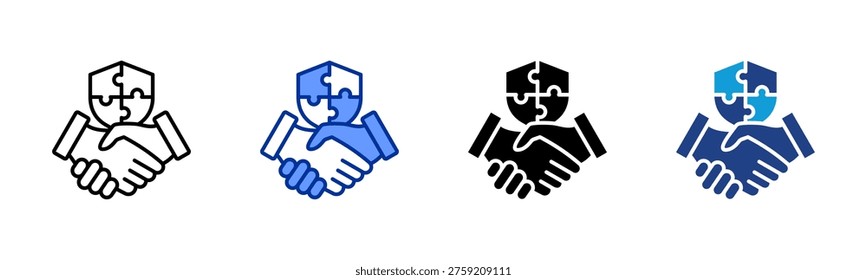 Trust Building icon collection with multiple styles