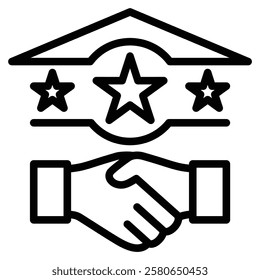 Trust Building icon line vector illustration