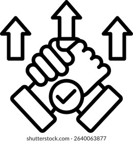 Trust Building Icon Line Vector Illustration