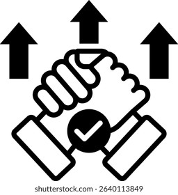 Trust Building Icon Mixed Vector Illustration