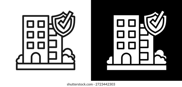 Trust Building Icon Ilustración vectorial negro blanco