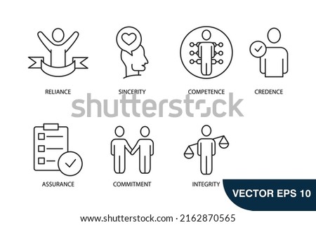 trust building icons set . Etrust building pack symbol vector elements for infographic web