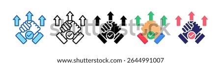Trust Building Multiple Style Icon Set Collection.