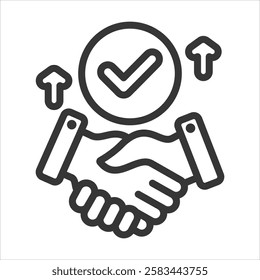 Trust Building Outline Icon Vector Illustration