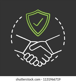 Trust chalk concept icon. Defence, protection idea. Life insurance. Vector isolated chalkboard illustration