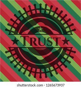 Trust christmas emblem background.