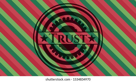 Trust christmas style emblem. Vector Illustration. Detailed.