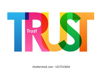 TRUST colorful letters banner