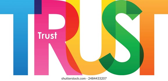 TRUST colourful vector letters icon