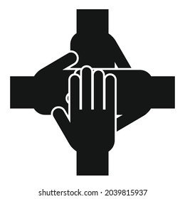 Vector simple del icono de la compañía de confianza. Trato de mano. Trabajo