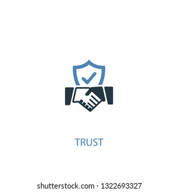 trust concept 2 colored icon. Simple blue element illustration. trust concept symbol design. Can be used for web and mobile UI/UX