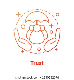 Trust concept icon. Defence, protection idea thin line illustration. Vector isolated outline drawing