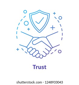 Trust concept icon. Defence, protection idea thin line illustration. Life insurance. Vector isolated outline drawing