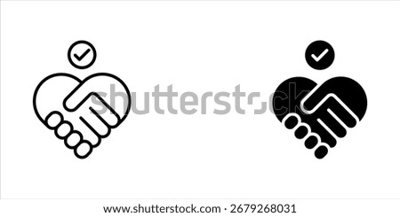 trust concept icon set, color, line, outline vector sign, linear style pictogram isolated on white. Symbol, logo illustration