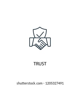 trust concept line icon. Simple element illustration. trust concept outline symbol design. Can be used for web and mobile UI/UX