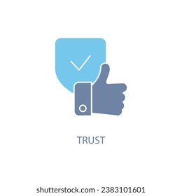 Trust concept line icon. Simple element illustration.Trust concept outline symbol design.