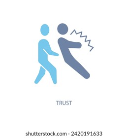 icono de línea de concepto de confianza. Ilustración de elemento simple. diseño de símbolos de esquema de concepto de confianza.
