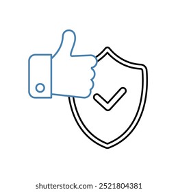 ícone da linha de conceito de confiança. Elemento simples ilustração.confiança conceito esboço do símbolo.