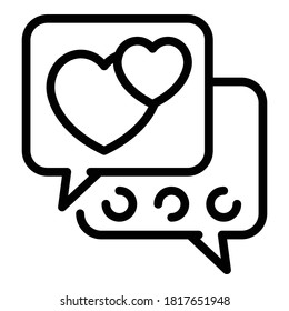 Icono de chat de pareja de confianza. Icono de vector de chat de pareja de confianza de esquema para diseño web aislado en fondo blanco