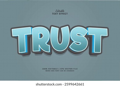 Trust editable text effect style comic template use for business logo and brand