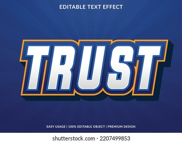 trust editable text effect template use for business logo and brand