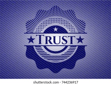 Trust emblem with denim texture